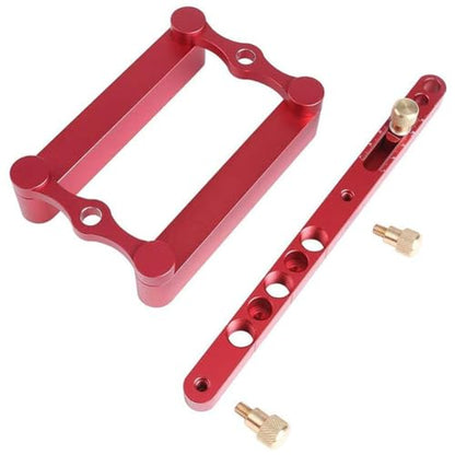 Self Centering Dowel Jig with 6/8/10mm Positioner Locator - color: Red(metric)