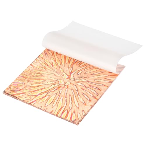 MECCANIXITY 5 Sheet Gold Leaf Sheets, 5.5"x5.5" Imitation Gold Foil Sheets Variegated Booklet Paper for Crafts, Picture Frames, Nails and DIY Arts Decoration,Chrysanthemum - color: Chrysanthemum