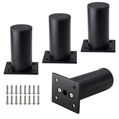 4-Pack Adjustable Aluminum Alloy Furniture Legs 3" Height Black - color: Black, size: 3 Inch