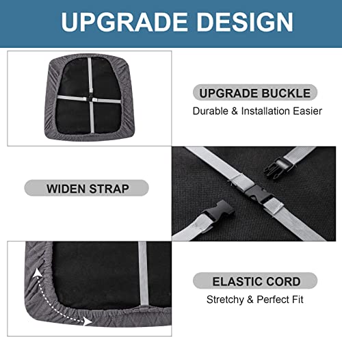 Genina Waterproof Seat Covers for Dining Room Chairs, Stretch Chair Covers Removable Washable Dinning Room Kitchen Chair Seat Cushion Slipcovers (Argyle-Dark Gray, 2 PCS) - color: Argyle-dark Gray, size: 2 PCS