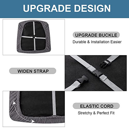Genina Waterproof Seat Covers for Dining Room Chairs, Stretch Chair Covers Removable Washable Dinning Room Kitchen Chair Seat Cushion Slipcovers (Argyle-Dark Gray, 2 PCS) - color: Argyle-dark Gray, size: 2 PCS