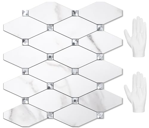 STICKGOO 10 Sheets Peel and Stick Backsplash, Calacatta - color: Calacatta Staturio