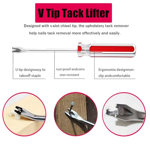 4-PCS Staple Remover - Staple Remover, Staple Lifter, Upholstery Staple Remover Upholstery Staple Remover Carpet Staple Remover & Pliers for Furniture, Floor, Wood, Photo Frames & Zipper Bag
