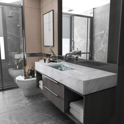 Large White Marble Wallpaper Peel Stick Countertops Granite Conatact Paper - color: White, size: 48" x 197"