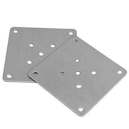 RDEXP 4X Leg Mounting Plates 8x8cm Furniture Leg Attachment Iron Plates Hole Dia 5mm