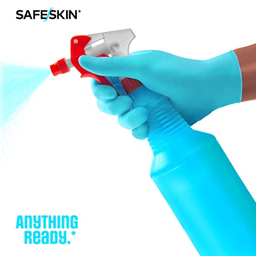SAFESKIN Disposable Nitrile Gloves in POP-N-GO Pack (50 or 200 Count) Medium Duty, Powder-Free -Cleaning, Gardening, Crafts - size: Large (Pack of 50)