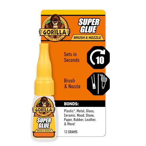 Gorilla Super Glue, Brush and Nozzle Two-Way Applicator, Clear, 12 g - size: 1 - Pack
