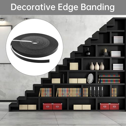 Melamine Edge Banding 3/4in * 328ft (1.9 cm * 100m) Black Shelf Adhesive - size: 3/4 inch * 328 ft (1.9 cm * 100M)