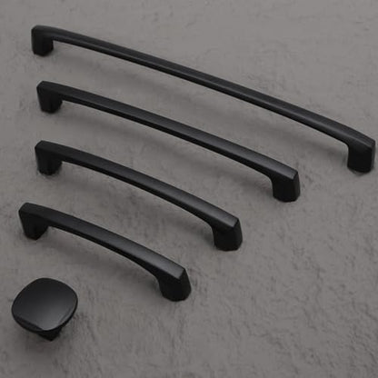 10 Pack 5 Inch Kitchen Cabinet Handles Matte Black Cabinet Pulls Zinc Alloy Drawer Pulls Solid Kitchen Hardware - color: Matte Black, size: 5'' Hole Center(128mm)