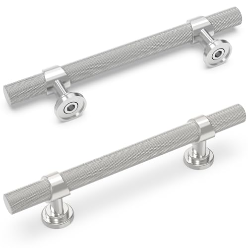 10 Pack 3.5 Inch Brushed Satin Nickel Kitchen Cabinet Handles - color: Brushed Satin Nickel, size: 3-3/4'' Hole Center(96mm)