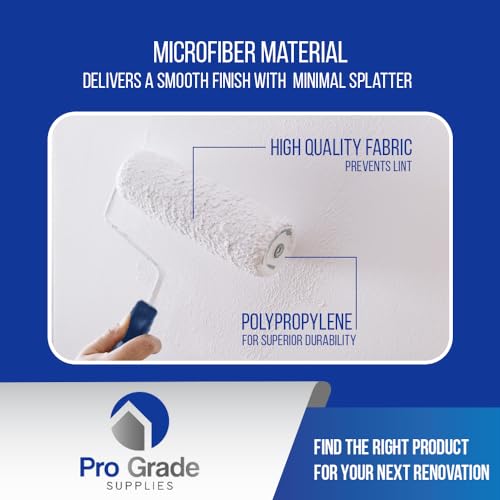 Pro Grade Paint Roller Kit, Paint Brushes, 4" & 9" Roller Covers for Walls - size: 10 Piece Set