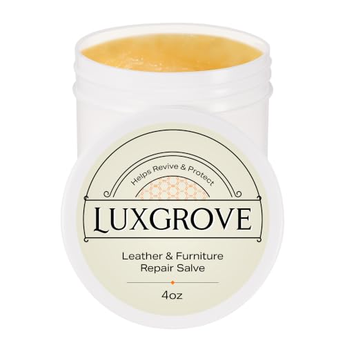 LUXGROVE® Wood & Leather Furniture Repair Salve, Conditioning Balm for Couches, Car Seats, Tables, Cabinets, Doors, Shoes, Purses, Boots & Saddles, Helps Revive Dry, Dull & Scuffed Surfaces, 4oz - size: 4 Ounce (Pack of 1)