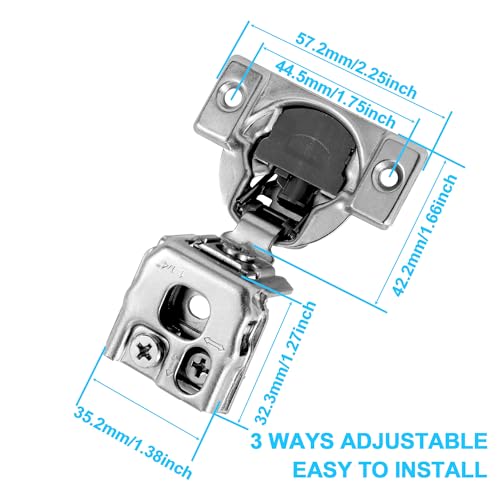 1-1/4 Inch Overlay Soft Close Cabinet Hinges, 30 Pack Slow Soft Close Hinges for Kitchen Cabinets Satin Nickel Hidden Self Closing Kitchen Cabinet Hinges for Cupboard - size: 1-1/4 inch Overlay