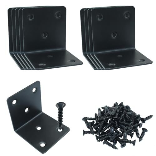 10Pcs 2" Black L Shaped Corner Bracket 50*50mm - style: 10Pcs 2" x 2"