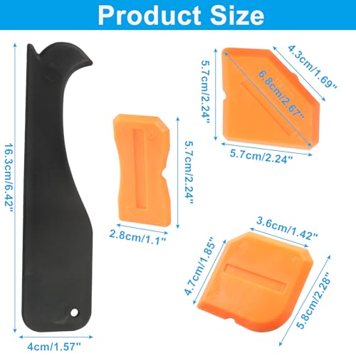 4 Pcs Silicone Caulking Tools, Orange - color: Orange