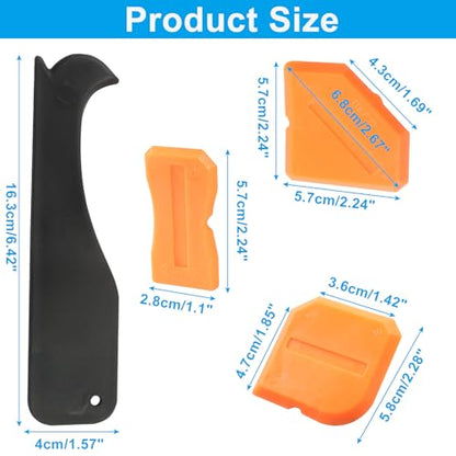 4 Pcs Silicone Caulking Tools, Orange - color: Orange