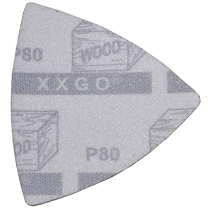 XXGO 60 Pcs 80 Grits 3-1/8" 80mm Triangle Oscillating Tool Sandpaper - size: 3-1/8 Inch Triangle - 80 Grit - 60 Pcs