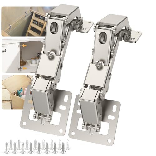 Furniware 1 Pair 170 Degree Frameless Soft Close Cabinet Hinges