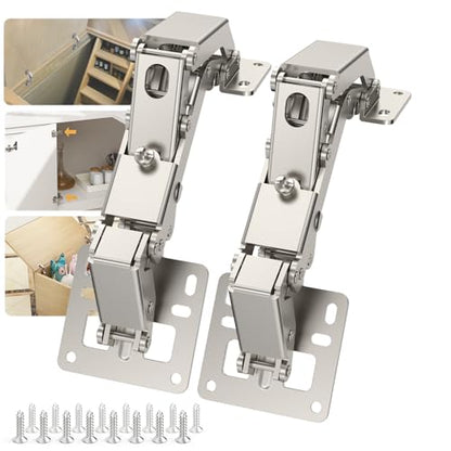 Furniware 1 Pair 170 Degree Frameless Soft Close Cabinet Hinges