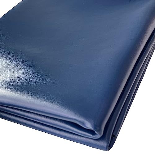 Faux Leather Fabric 1 Yard 54" x 36" Soft Solid Color Crafts Material 0.9mm Thick Perfect for Upholstery Covers, Bags, Leather Clothing and Accessories (Navy Blue) - color: Navy Blue