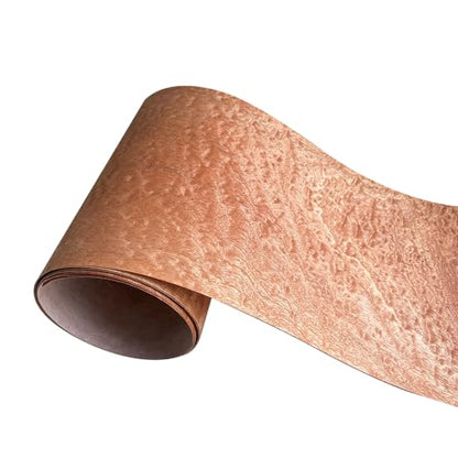 Natural Wood Veneer, Thin Wood Sheets, Refurbished of Furniture/Guitar/Speaker/Automotive Interior, Handmade DIY (Sapele Ripple) - color: Sapele Ripple / 8.5″ x 90″