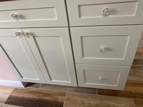 Antique Rose Flower Cabinet Knobs, Euro Rose Cabinet Knobs Drawer Pull Handles 4Pcs,Screws 3 Sizes: 22mm /25mm /30mm Each 4Pcs