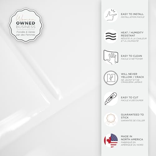 Smart Tiles Peel and Stick backsplash, Subway Pure White, 10.95"x9.7" - color: Pure White