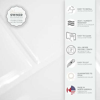 Smart Tiles Peel and Stick backsplash, Subway Pure White, 10.95"x9.7" - color: Pure White