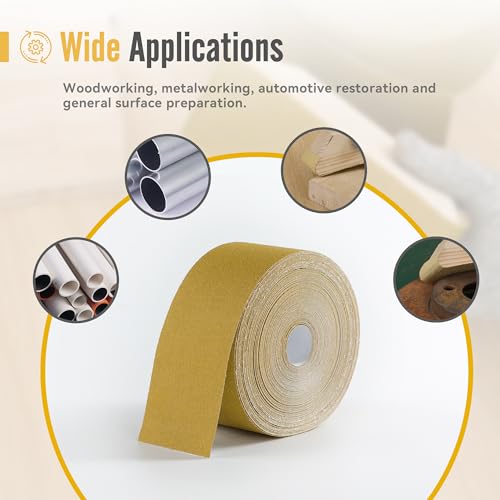 PSA Longboard Sandpaper 100 Grit Sandpaper Roll 20 Yard x 2-3/4” Wide Self Adhesive Stickyback Sandpaper for Woodworking,Automotive,Sanding Blocks - style: 100Grit