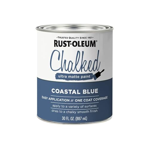 Rust-Oleum Chalked All-in-One Ultra Matte Coastal Blue Spray Paint - color: Coastal Blue, size: 30 Ounce (Pack of 1)