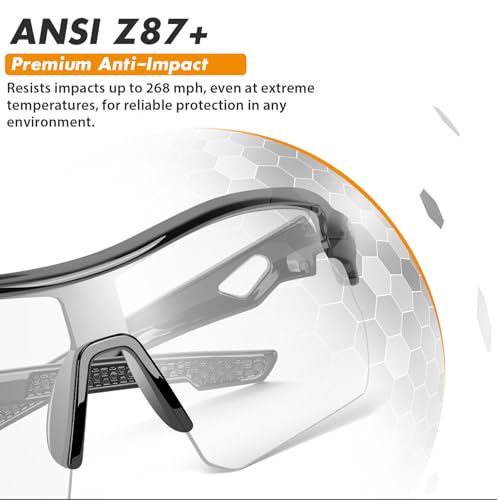 6 Pack Safety Glasses, ANSI Z87.1+UV Protective Eyewear, Impact Resistant Anti-Scratch Safety Goggles for Men Women - color: Clear