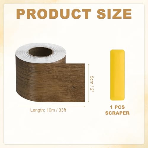 HARFINGTON Wood Grain Repair Tape 2" x33ft Self-Adhesive Repair Patch - color: Brown Wood, size: 2" x 33ft