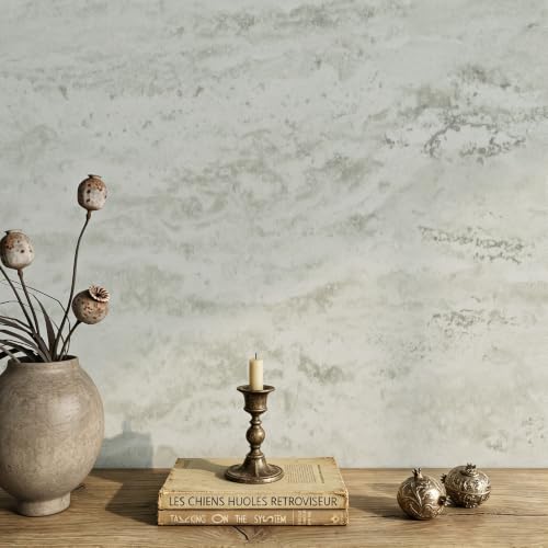 Livelynine Limewash Concrete Wallpaper Peel and Stick White Cream Lime Wash Wall Paper Self Adhesive Cement Vinyl Concrete Textured Grey Contact Paper for Countertops Waterproof Removable 15.8x78.8 - color: Limestone, size: 15.8" x 78.8"