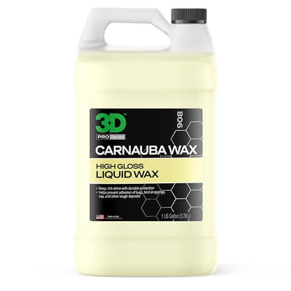 3D Carnauba Wax – Liquid Brazilian #1 Grade Wax for Deep Gloss & UV Protection | Easy Application | Safe on All Paint | Non-Staining Formula | Made in USA | 1 Gallon - size: 128 Fl Oz (Pack of 1)