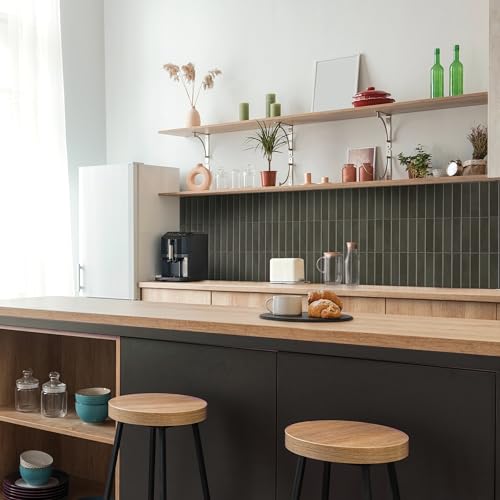 Smart Tiles Peel and Stick backsplash, Stacked Smoke Gray, 11.43"x9" - color: Smoke Gray