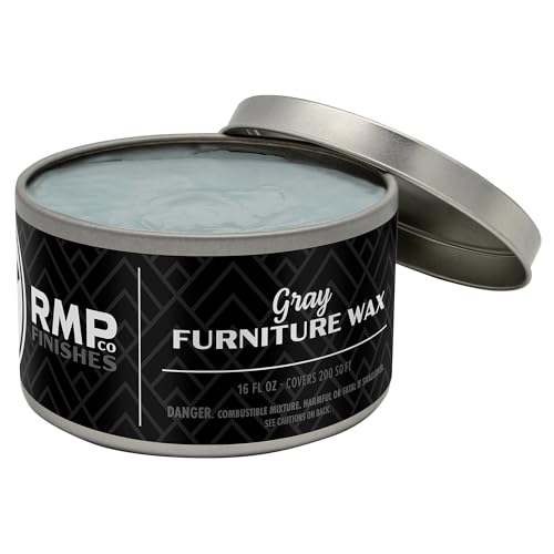 RMP Finishes Furniture Wax Sealant for Painted Furniture, Paint Sealer Topcoat for Cabinets, Unfinished Wood Decor, Beeswax, Gray, 16 oz. - color: Gray, size: 16 Ounce