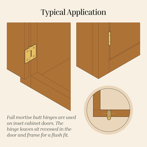Oil Rubbed Bronze Butt Hinges with Removable Pin - 1-1/2" x 1-1/2" - Pack of 2 - Cabinet Door Hinges - UA-266-HOB (1) - color: Oil Rubbed Bronze