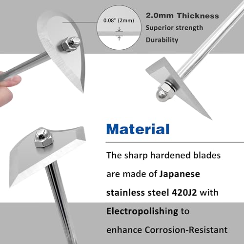 CHILI TOOLS 9 Inch Stainless Steel Shave Hook Set, Painting Scrapers, Paint Remover, Painters Tool for Woodworking, 3 PCS, Made in Taiwan - size: Shave Hook Scraper Set (3 in 1)