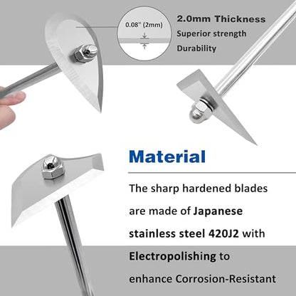 CHILI TOOLS 9 Inch Stainless Steel Shave Hook Set, Painting Scrapers, Paint Remover, Painters Tool for Woodworking, 3 PCS, Made in Taiwan - size: Shave Hook Scraper Set (3 in 1)