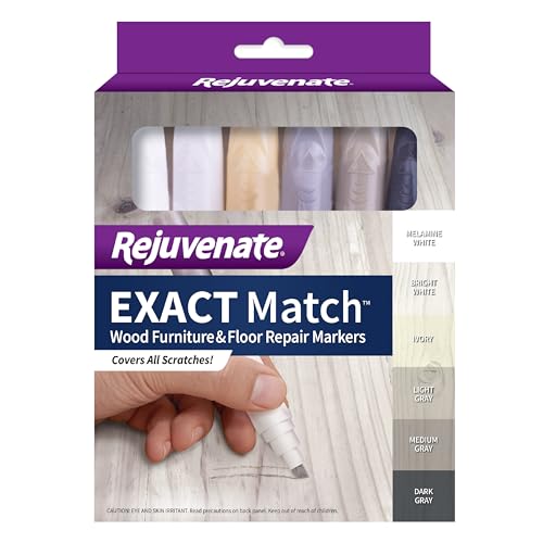Rejuvenate Exact Match Wood Furniture & Floor Repair Markers 6 Ct, White - size: White/Gray (Pack of 1)