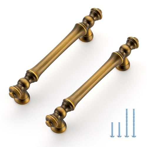 French Brushed Antique Bronze Cabinet Handles Drawer Pulls 3-3/4 CC10 Pack - color: French Brushed Antique Bronze, size: 3-3/4 Inch Hole Center