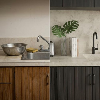 Extra-Thick Marble Contact Paper (Matte, Tuscan Beige) 3.9" x 393.7" - color: Tuscan Beige (Matte), size: 3.9" x 393.7"