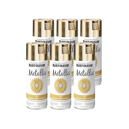 Rust-Oleum 340647-6PK Specialty Metallic Spray, 11 oz, Gold, 6 Pack - color: Gold, size: 11 Fl Oz (Pack of 6)