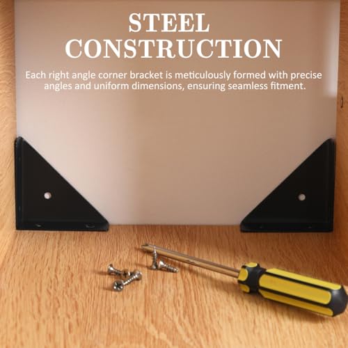 Hemobllo Corner Brackets for Wood Metal Corner Bracket 10 Pack Triangle Shelf Brace with Pre-Drilled Holes for Furniture Frame Bed Frame Desk Cabinet Support 3.54 X 2.55 X 0.74 in