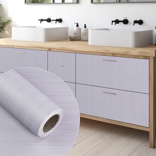 Silver Grasscloth Peel and Stick Wallpaper, A Set of 15.7"x236" Textured Self-Adhesive Waterproof Vinyl Fabric Contact Paper, Wall Paper for Kitchen, Shelf Linen, Bathroom, Bedroom - color: Silver, size: 15.7" x 236"