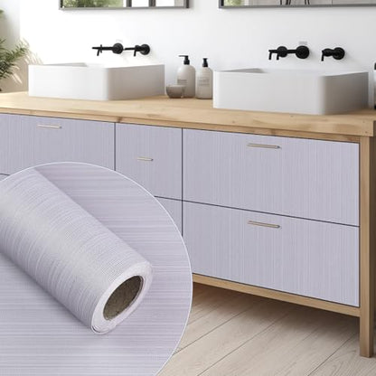 Silver Grasscloth Peel and Stick Wallpaper, A Set of 15.7"x236" Textured Self-Adhesive Waterproof Vinyl Fabric Contact Paper, Wall Paper for Kitchen, Shelf Linen, Bathroom, Bedroom - color: Silver, size: 15.7" x 236"