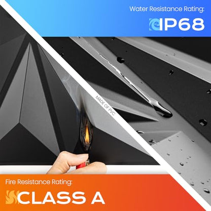 Sonicism Wall Panels 48Pack 3D Wall Panels 0.7"x11.8"x11.8"Creative Cutting - color: Charcoal Black, size: 48 Pack (46.08 Sq Ft)