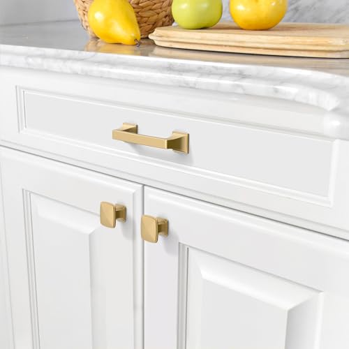 Amerdeco 10 Pack Champagne Bronze Cabinet Pulls 3 Inch(76mm) Hole Center Cabinet Hardware Kitchen Cabinet Handles for Bathroom Drawer Pulls Dresser Pulls ZH0002 - color: Champagne Bronze, size: 3"/76mm Hole Center