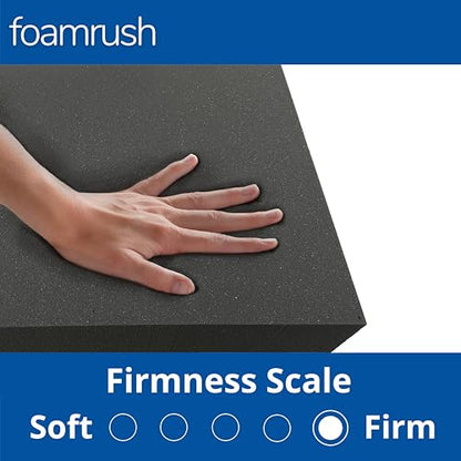 FoamRush 2" x 24" x 48" Charcoal High Density Upholstery Foam Cushion, Upholstery Sheet, Foam Padding, Seat Replacement, Wheelchair Seat & Chair Cushion Replacement, Square, Made in USA - color: Charcoal Foam, size: 2" x 24" x 48"