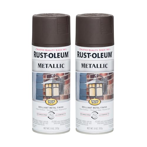 Rust-Oleum Stops Rust Metallic Spray Paint, Oil Rubbed Bronze - color: Oil Rubbed Bronze, size: 11 Ounce (Pack of 2)